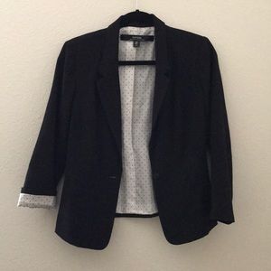 Black Blazer with Polka Dots Liner